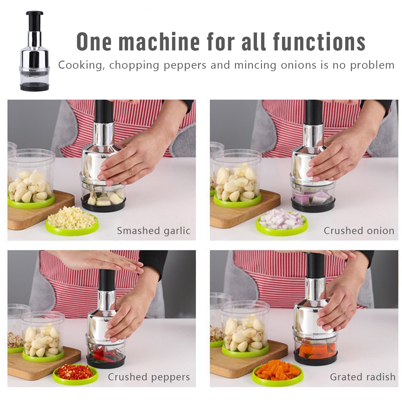 Compact Hand-Press Food Chopper